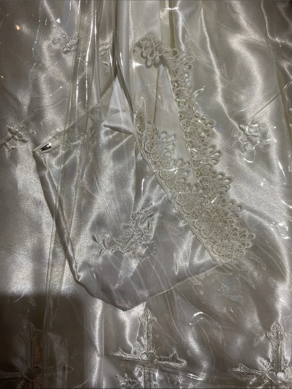 Ivory Satin  Girl Dress with Lace Trim and hat
